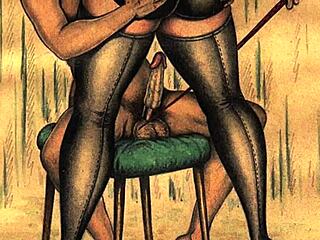 Vintage erotic drawings from antique comics