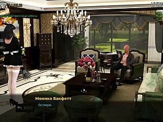 anime redhead with big nipples gets clothes ripped in cum-filled gameplay