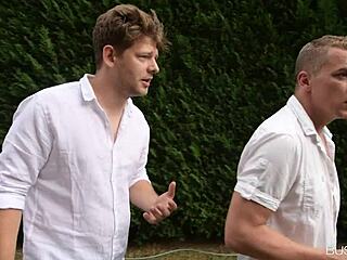 stacked swingers tease each other's big tits before an orgy with boyfriends