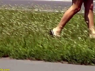 redhead bbw milf indulges in golden shower peeing publicly.