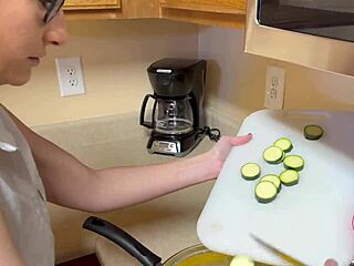 stepmom shows me cooking while riding me hard today