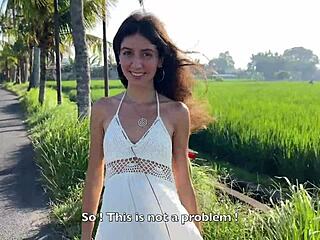 Cute Rice Picker Paid with Rough Outdoor Sex