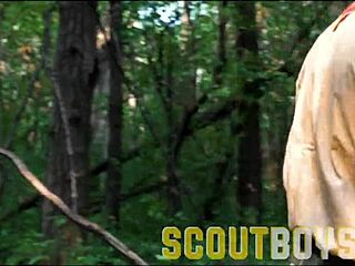 Damn! Muscle Bear Slams Twink Sons in Woods Hardcore!