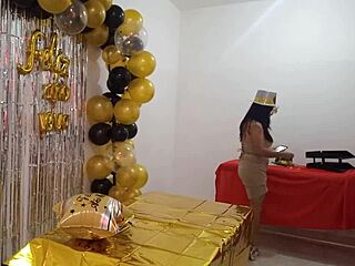 Beautiful Indian Lady Hosts Wild New Year’s Eve Office Bash