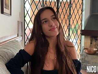 Bound wife enjoys foot worship session