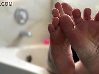 Blonde Babe's Oiled Feet Fetish Display