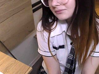 teen vivien doll with her black maths teacher in homemade setting