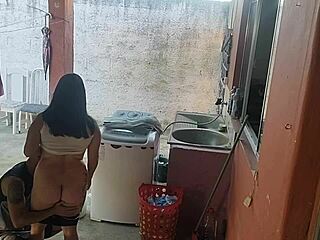 Wife left and maid couldn’t resist my hard cock, oops!