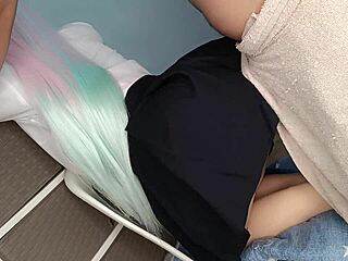 Amateur Japanese Shemale Masturbates While Looking in Mirror