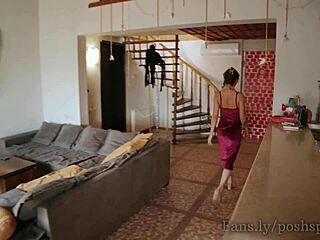 alexa poshspisy rides hard and bends over for deep action.