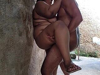 i took a huge facial from my stepson in the backyard