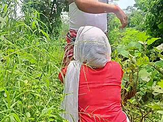 girlfriend gets wild fucking outdoors in the forest with her buddy