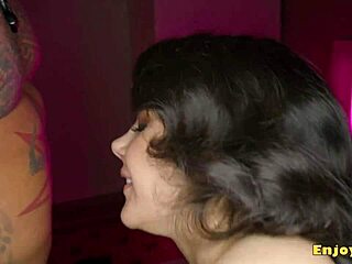 Brunette in red, deep throat my furry slit!