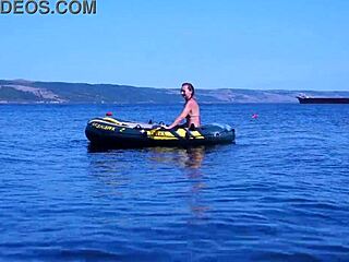 On Boat In Volga-River Water Wearing Bikini