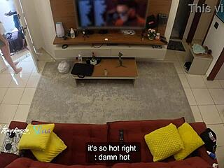 Hot wife Thay Ksada lets delivery man suck her on sofa, recognized instantly.