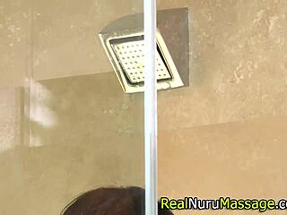 damn! beautiful masseuse rides hard after steamy shower!