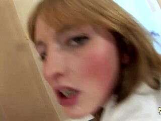 Girl in skirt riding and doggystyle anal cum in mouth