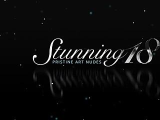 beautiful teen lis p pleasures her tight pussy with glass dildo