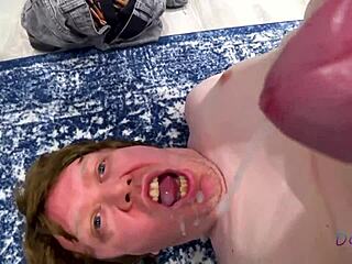 Cum Slave Daniel Worships Tattooed Milf Livie Blainn In Bdsm Session