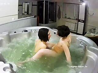 Young lesbian couple, let’s finger in the jacuzzi!