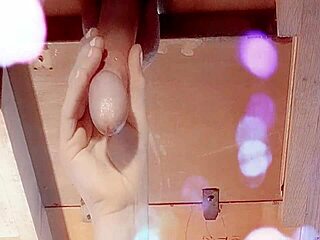 Milked Cock Leaks Pre-Cum During Intense Handjob Session