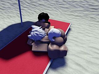 Roblox Slut Caught and Used Hard on Public Beach