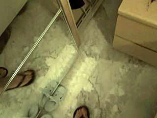 Caught my horny 18-year-old stepson jerking to my dirty panties