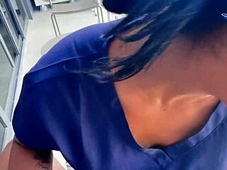 young guy catches stepmom with huge tits getting face fucked and doggystyled in the bedroom