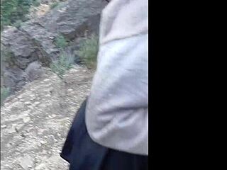 hot woman enjoys outdoor activity with partner