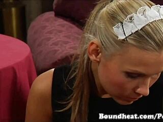 Wow! Blonde Maid Kisses Mistress Feet and Licks Pussy with Passion!