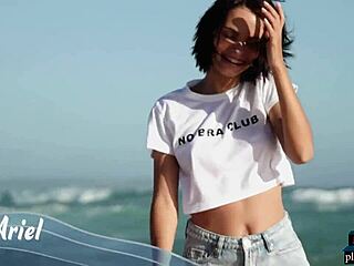 Ukrainian MILF models Ariel and Sofi Ka get naked outdoors