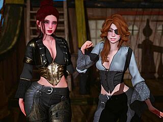 Exploring Eternum 244 with cute curvy characters in 3D porn game