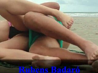African Brunette Bent Over Doggystyle on Beach!