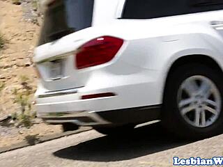 lesbian beauty sensually scissoring in bath