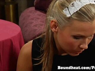 Wow! Blonde Maid Kisses Mistress Feet and Licks Pussy with Passion!