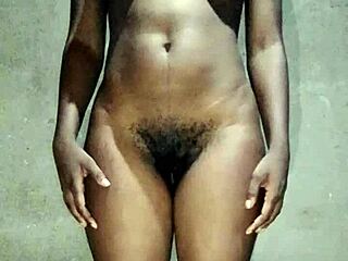 Man, this African amateur babe cums twice in hot action