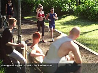 a wife and stepmother jogging outdoors