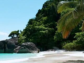 Hot granny teases with huge tits in bikini