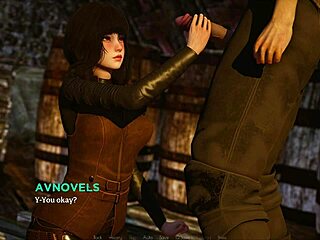 sexy cute curvy babe in outfit plays game with huge monster cock