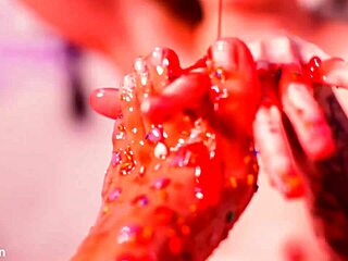 Making her feet totally messy