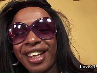 BIG COCK BLACK SHEMALE ASSFUCKS WHITE GUY WITH RIMJOB