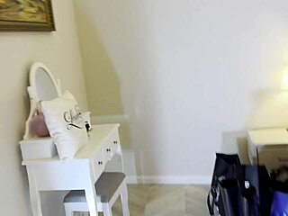 big tits raver girl gives backstage handjob to director