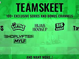 step-siblings’ first gym day gets sweaty and intense