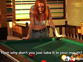 Ginger Babe Shatters Billiard Room Rules With Hardcore Action