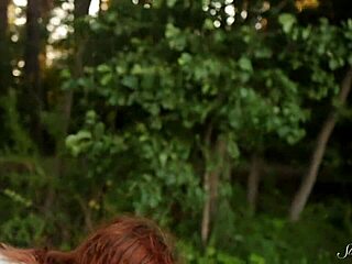 Beautiful Cute Teen Redhead Mia Masturbates Shaved Pussy To Wild Orgasm Beside Lake!