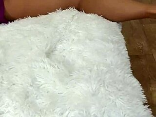 Stepmom flashes pussy wide open between her thick legs.