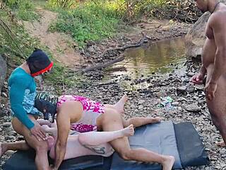 Yo, check this wild gangbang with three hung studs!