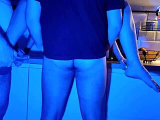 Wife Sucks 2 Cocks In Neon Light Threesome Full Scene Ep 4611