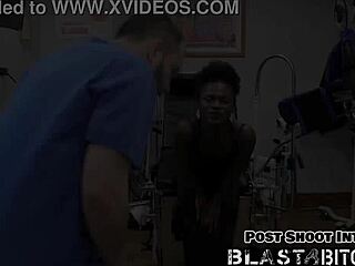 Rina Arenas Spreads Shaved Pussy for Jizzcasso Blast