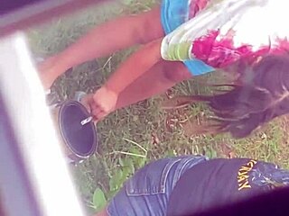 Hot stepmom bending over for sneaky action